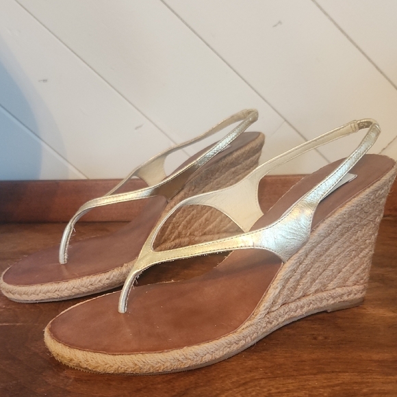 Gold Wedge Sandals - Picture 2 of 5